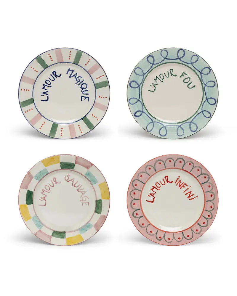 "L’amour" collection dessert plates MIX - Set of 4 (-25%)