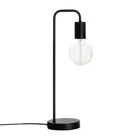 Lampada da tavolo dritta in metallo nero | Rohome