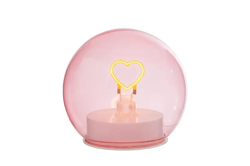 Lampada da tavolo led cuore con vetro rosa | Rohome