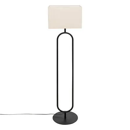 Lampada da terra ovale in metallo nero | Rohome