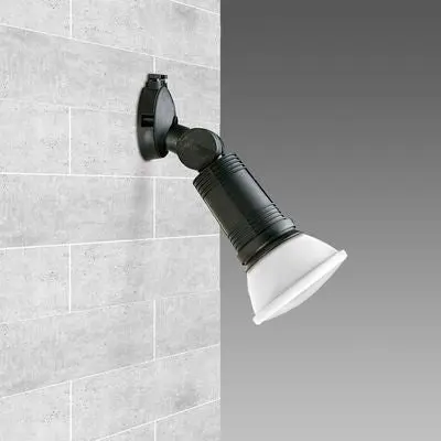 Lampada DISANO 1220 Dafne Parete Esterno Orientabile E27 IP65 IK08 - Illuminazione Nylon Nero