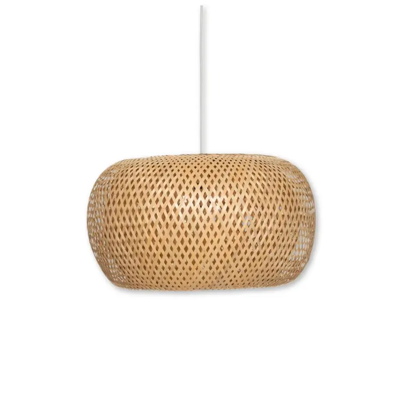Lampada Sospensione 1 Luce E27 Industriale Bamboo Vintage Motivo Griglia Plafoniera Lampadario Soffitto Paralume Ferro Illuminazione Sala Pranzo Soggiorno Camera Letto Ufficio