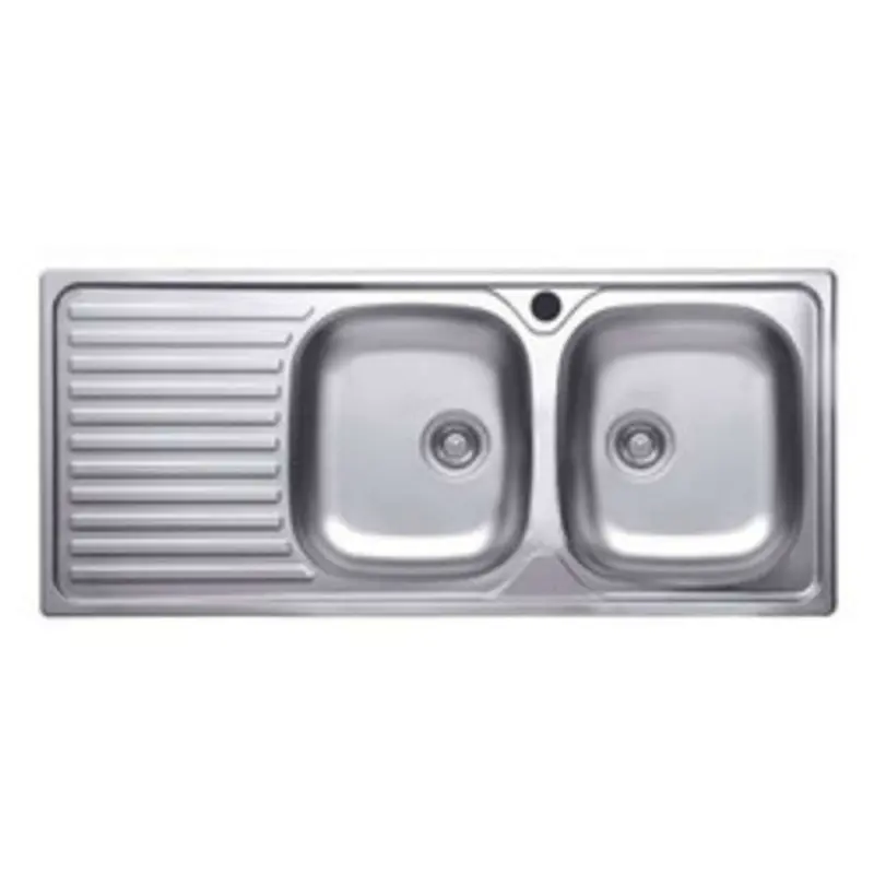 Lavello Inox 2 Vasche Senza Gocciolatoio 80 Cm