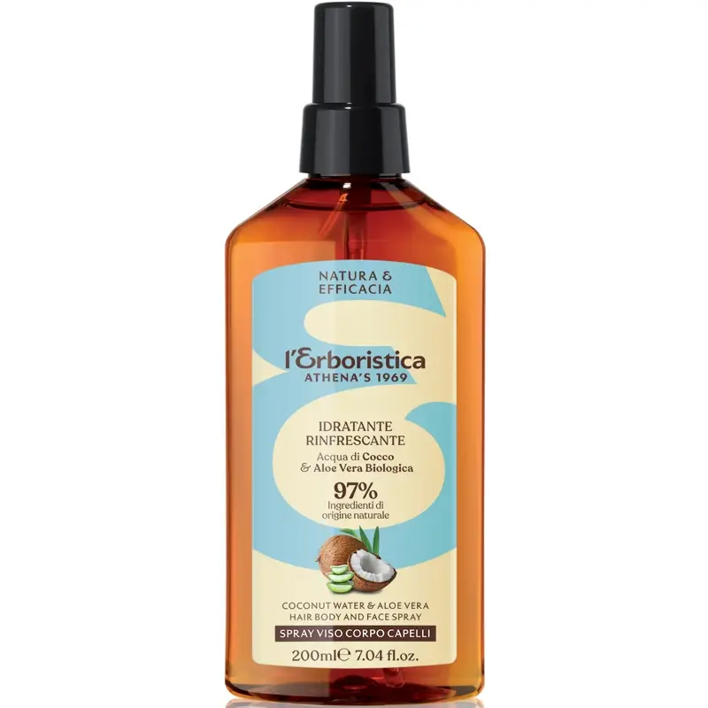 L'ERBORISTICA SPRAY VISO - CORPO - CAPELLI IDRATANTE RINFRESCANTE COCCO e ALOE VERA 200 ML