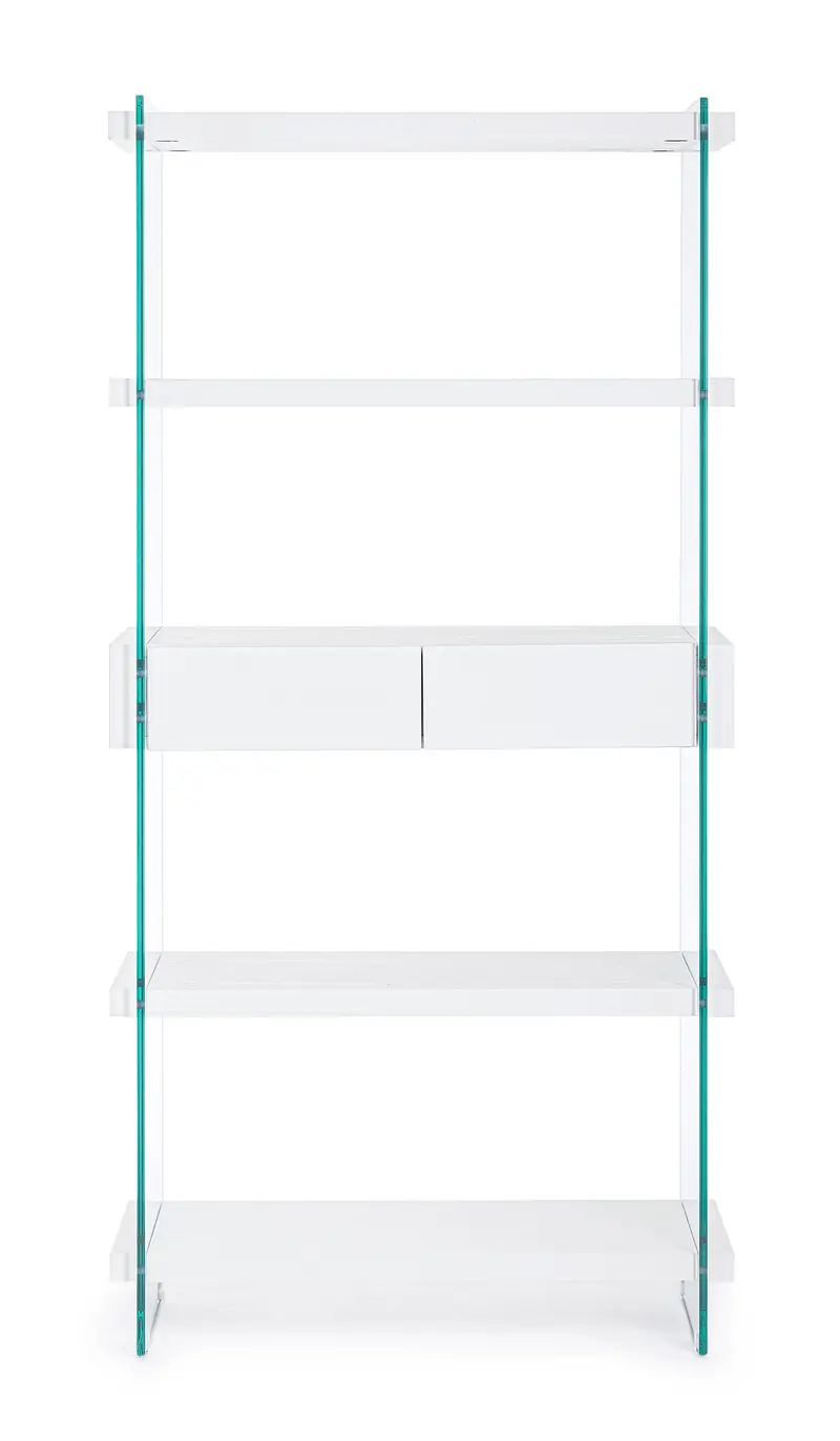 Libreria in vetro e legno bianco | rohome