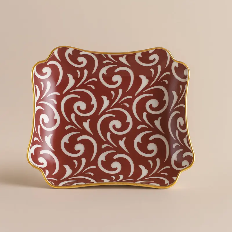 Limoges Centro Porcellana Porta Cioccolatini Oro 22k 19x4.6 cm
