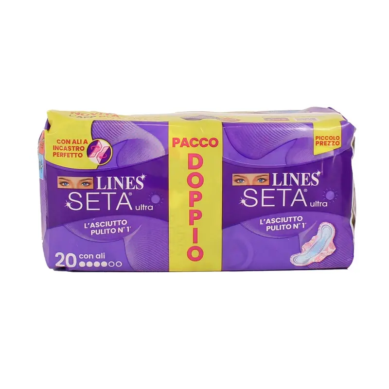 LINES SETA ULTRA CON ALI PACCO DOPPIO 20 PZ