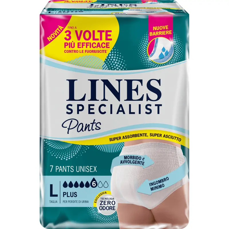 LINES SPECIALIST PANTS PLUS UNISEX 7 PZ TAGLIA L - DISPOSITIVO MEDICO CE CLASSE 1