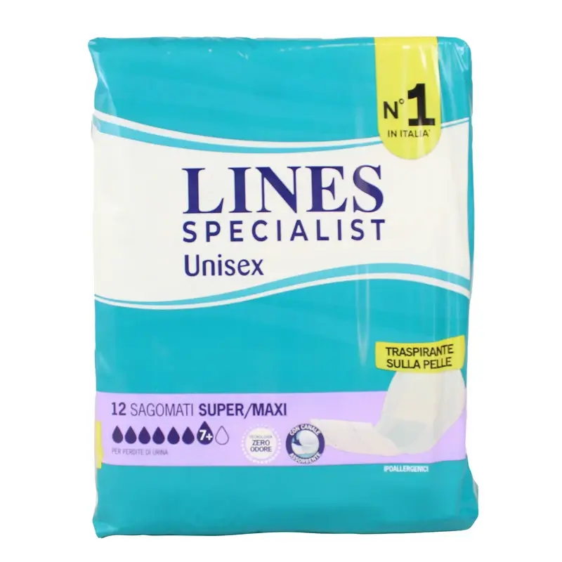 LINES SPECIALIST SAGOMATO SUPER/MAXI 12 PEZZI - DISPOSITIVO MEDICO CE CLASSE 1