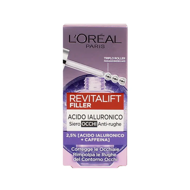 L'OREAL REVITALIFT FILLER ACIDO IALURONICO + CAFFEINA SIERO CONTORNO OCCHI 20 ML