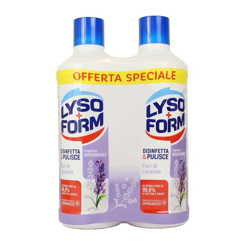 LYSOFORM CASA DISINFETTA & PULISCE FIORI DI LAVANDA 2 PEZZI DA 1100 ML