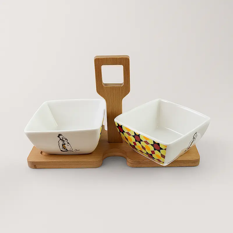 Madrhélen Paris Set 2 Ciotole Porcellana Feelings 21x9x12 cm