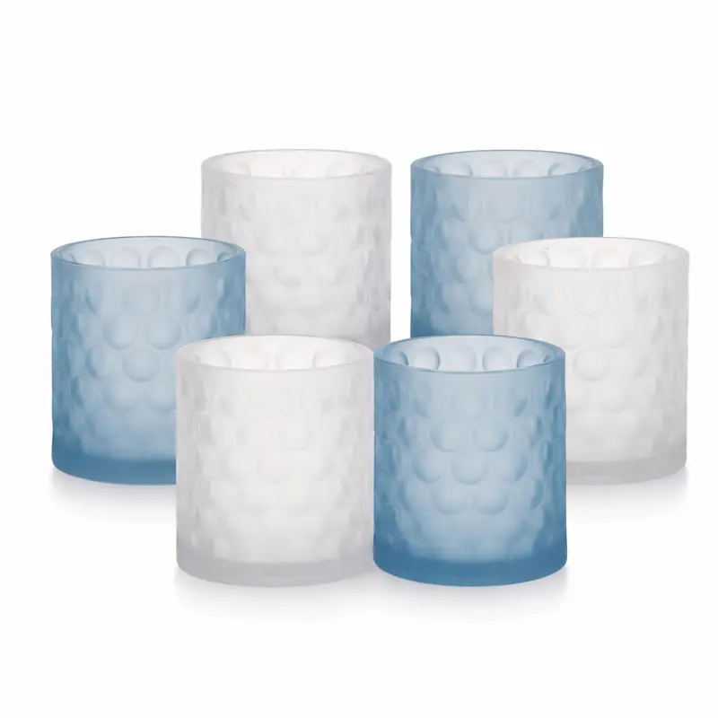 Madrhélen Paris Set 6 Bicchieri in Vetro Bubble H 9x7,5 cm Azzurro