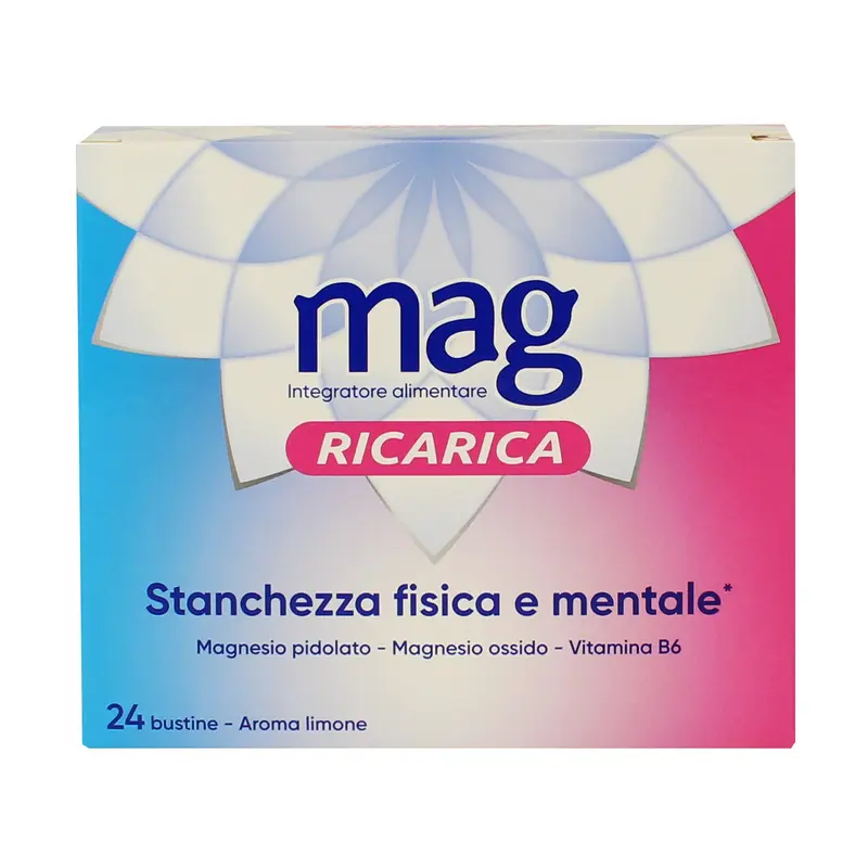 MAG RICARICA STANCHEZZA FISICA e MENTALE 24 BUSTINE AROMA LIMONE INTEGRATORE ALIMENTARE