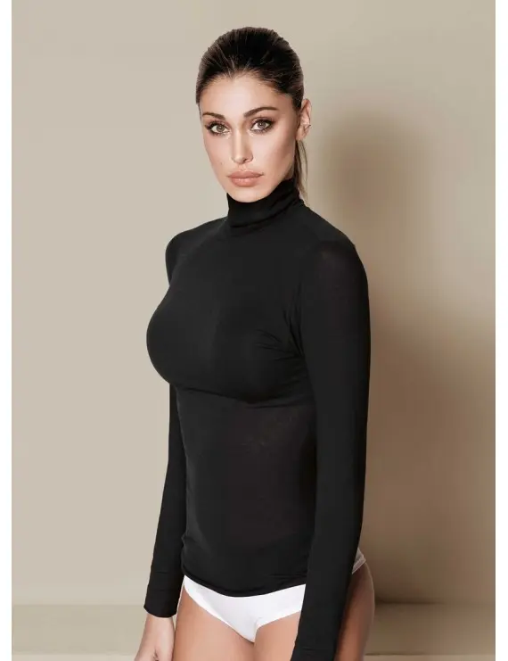 Maglia manica lunga collo alto con cashmere art 4066