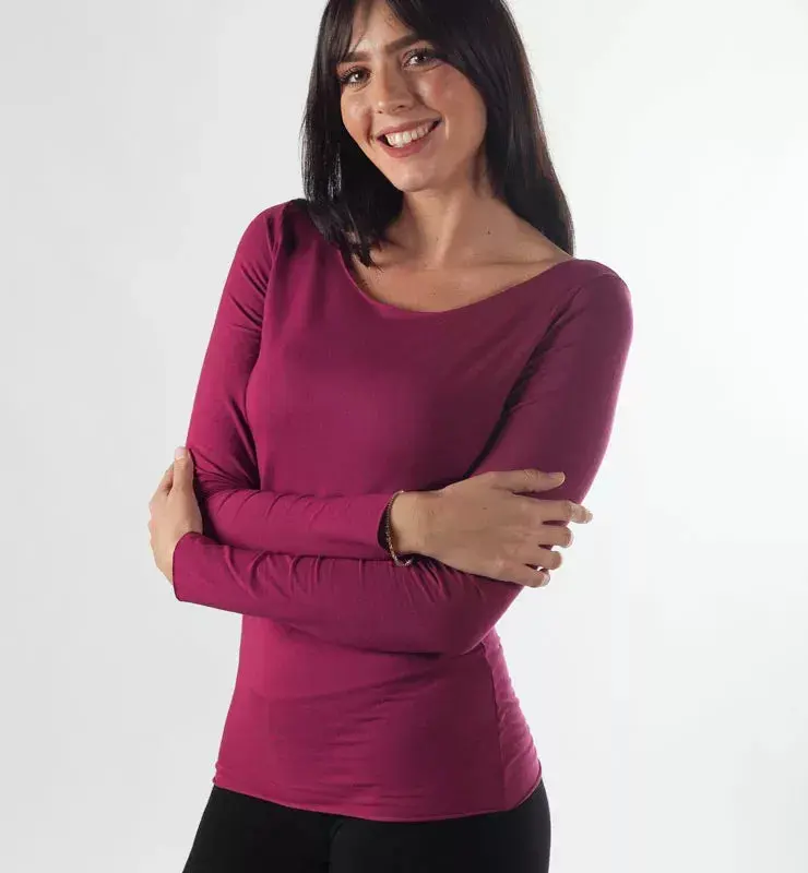 Maglia manica lunga taglio laser in tessuto naturale