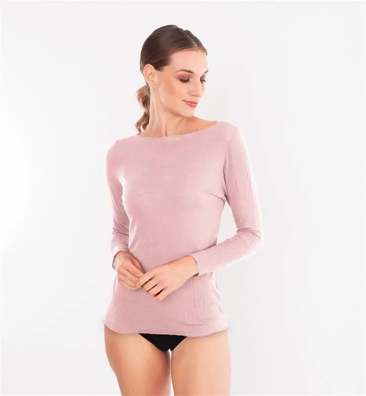 Maglia scollo barchetta in TENCEL™ cashmere a maniche lunghe
