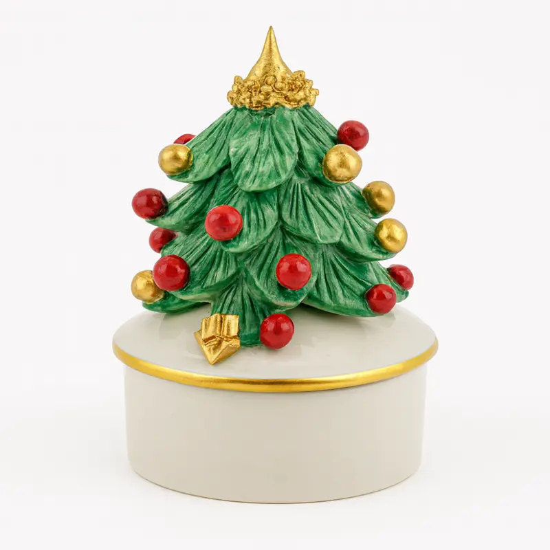 Majello Scatola Porcellana Capodimonte con Candela 9x7 cm