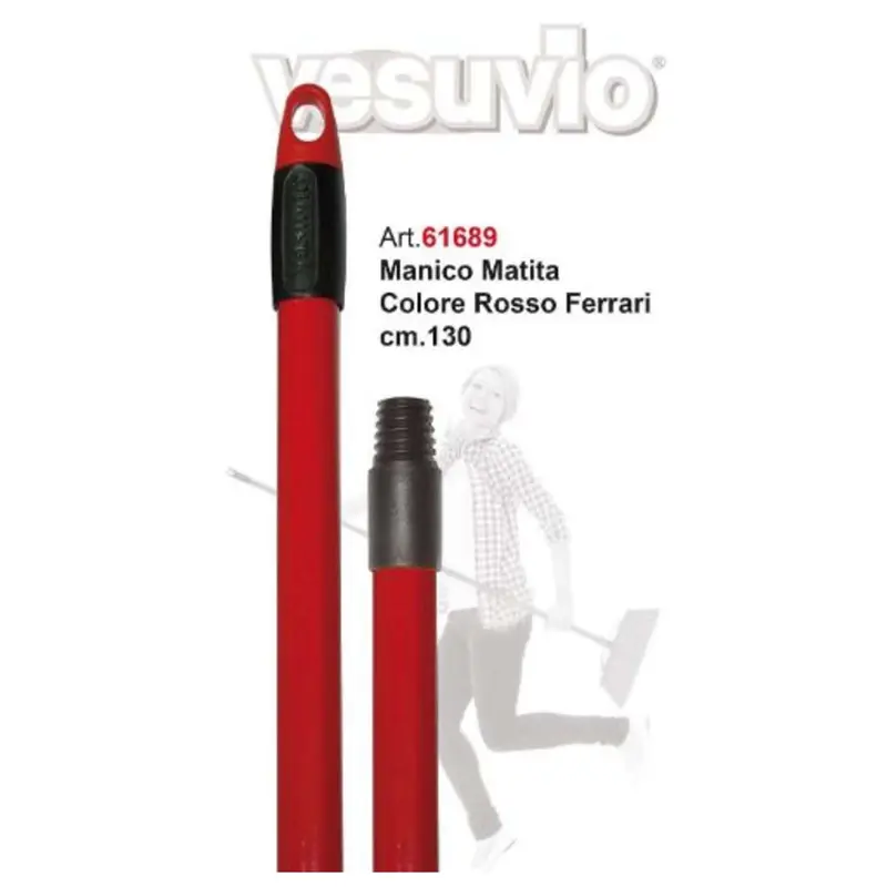 Manico Scopa Matita Rosso 130Cm 61689 Vesuvio