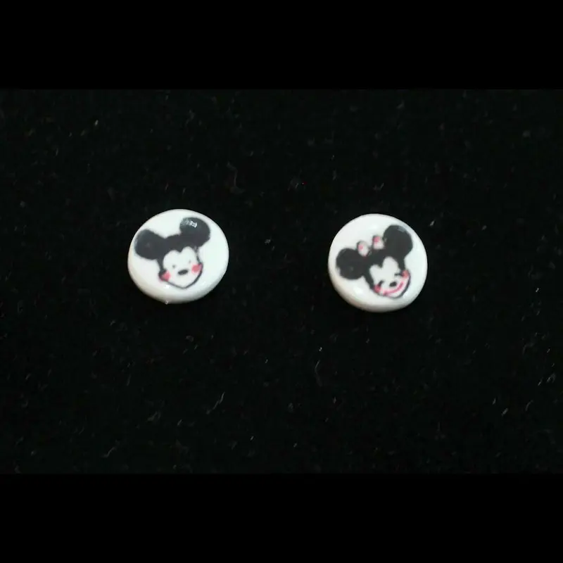 Manitas de Plata Orecchini Mickey Mouse in Porcellana Dipinta