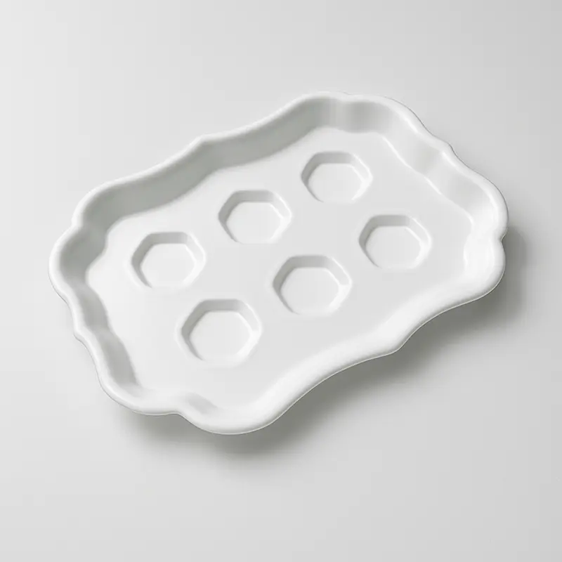 Mario Luca Giusti Vassoio Six Acrilico Bianco 51 cm
