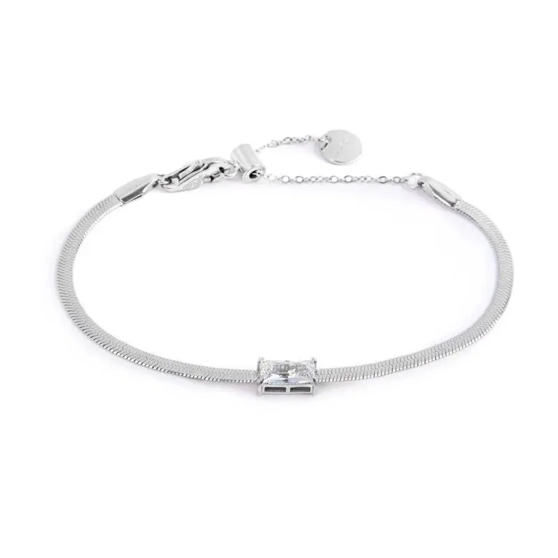 Marlù - Bracciale catena snake con zircone baguette | Rohome