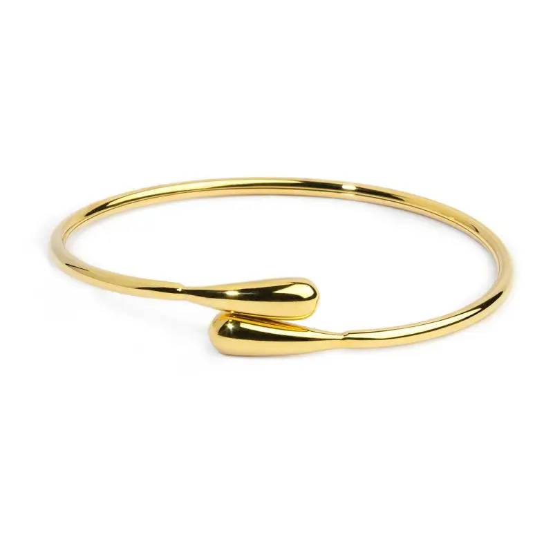 Marlù - Bracciale rigido contrarié con goccia oro | Rohome