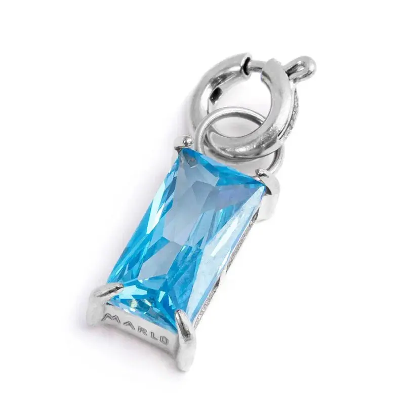 Marlù - Charm con zircone baguette azzurro | Rohome