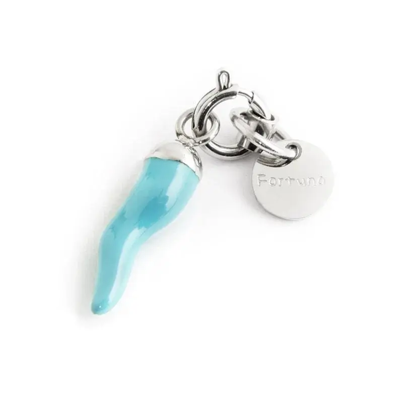 Marlù - Charm corno 17mm azzurro | Rohome