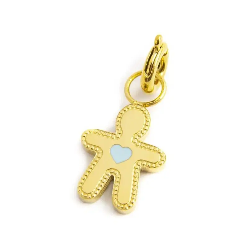 Marlù - Charm oro bimbo cuore smalto azzurro | Rohome