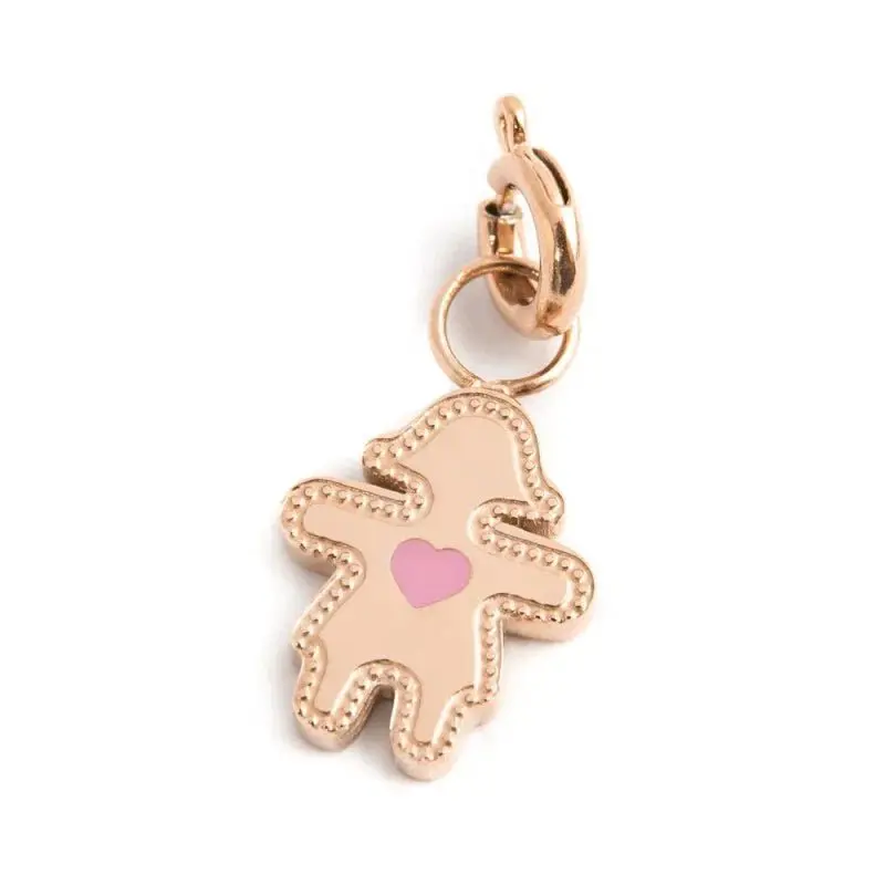 Marlù - Charm rosè bimba cuore smalto rosa | Rohome