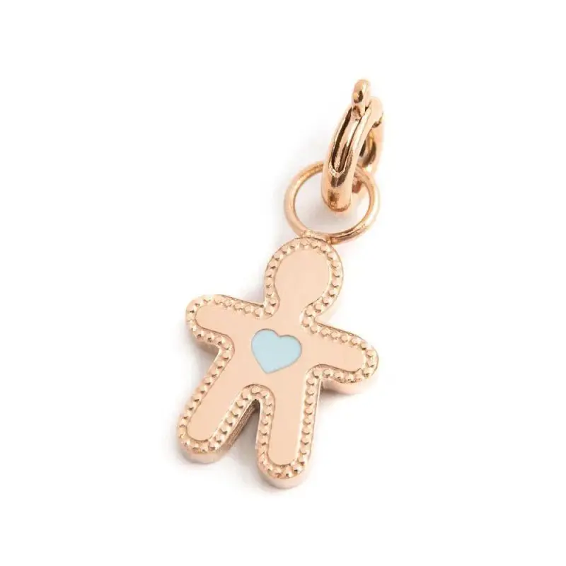 Marlù - Charm rosè bimbo cuore smalto azzurro | Rohome
