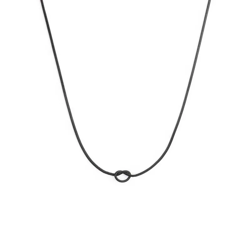 Marlù - Collana regolabile con nodo catena snake nero | Rohome