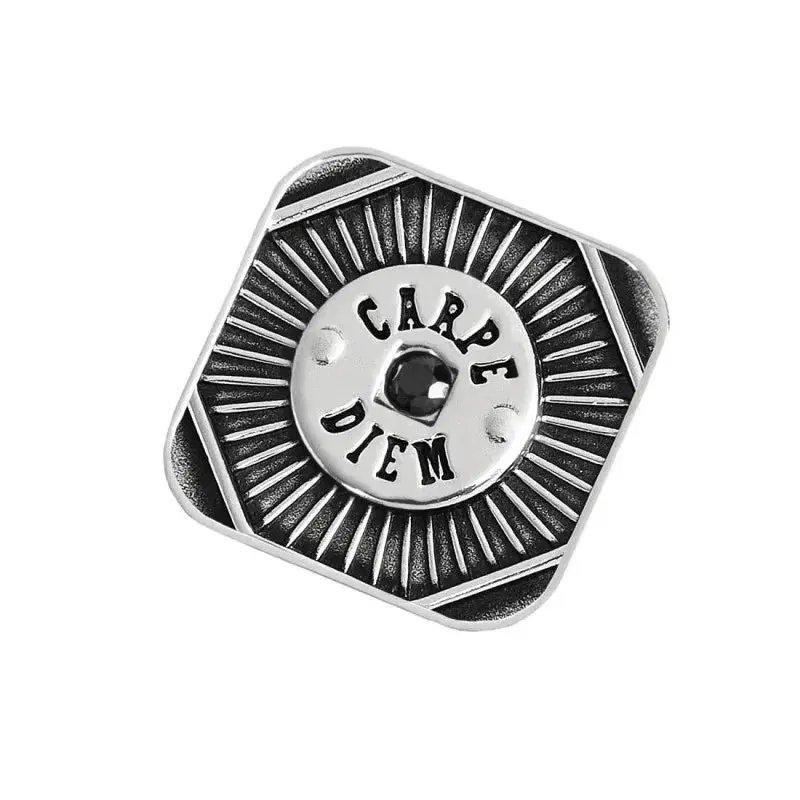 Marlù - Piastrina quadrata carpe diem con zircone nero changy | Rohome