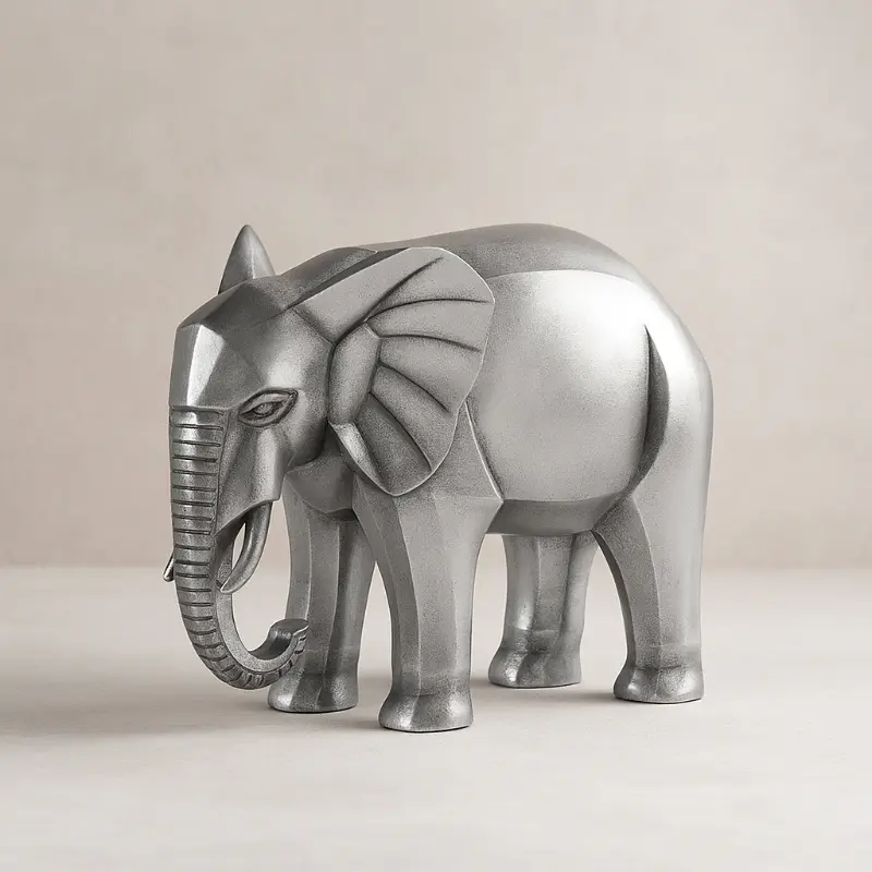Mascagni Elefante Resina Argento 29,5x16,5x23 cm Decorativo