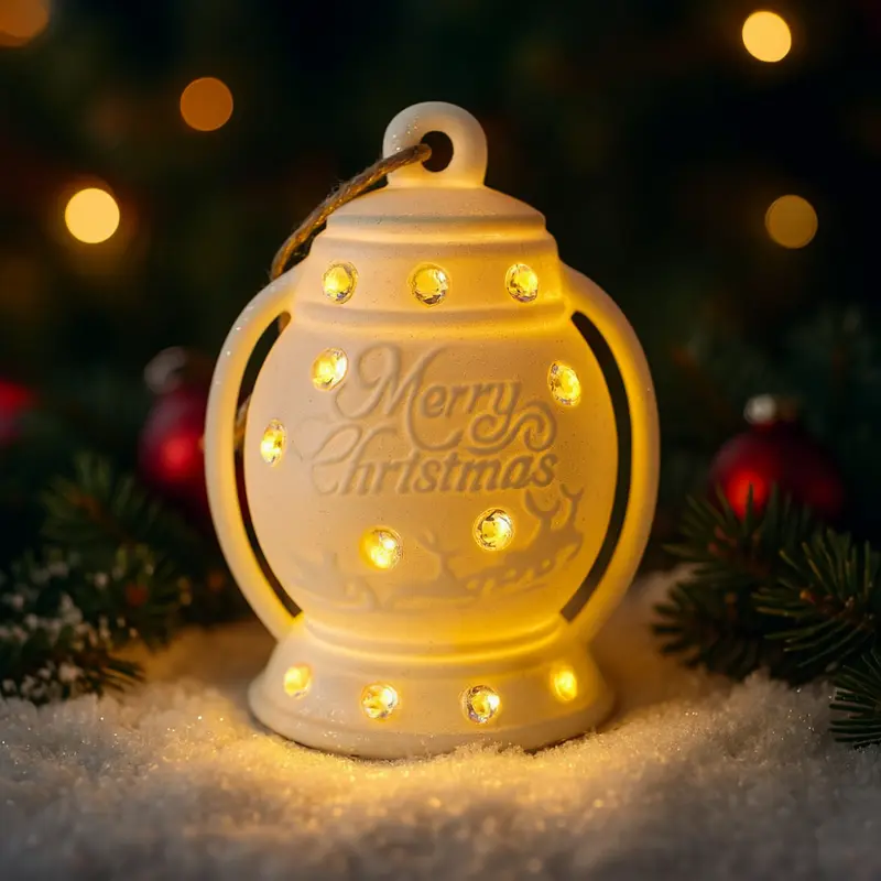 Mascagni Lanterna Merry Christmas LED H 19 cm Natale