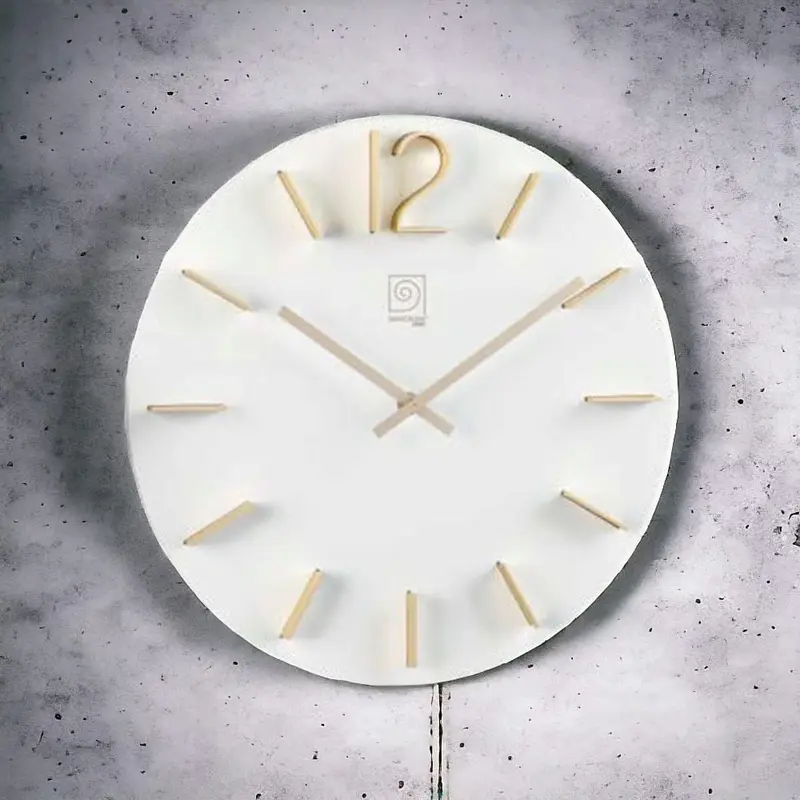 Mascagni Orologio Parete Legno Bianco 35 cm Lancette Oro Rosa