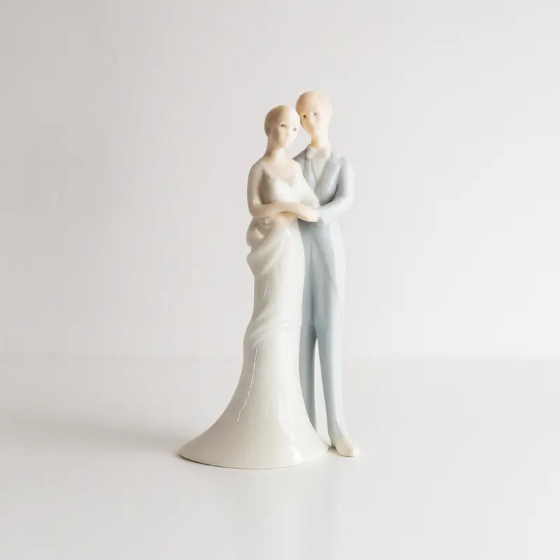 Melograno cake topper sposi porcellana bianca H 16x7 cm