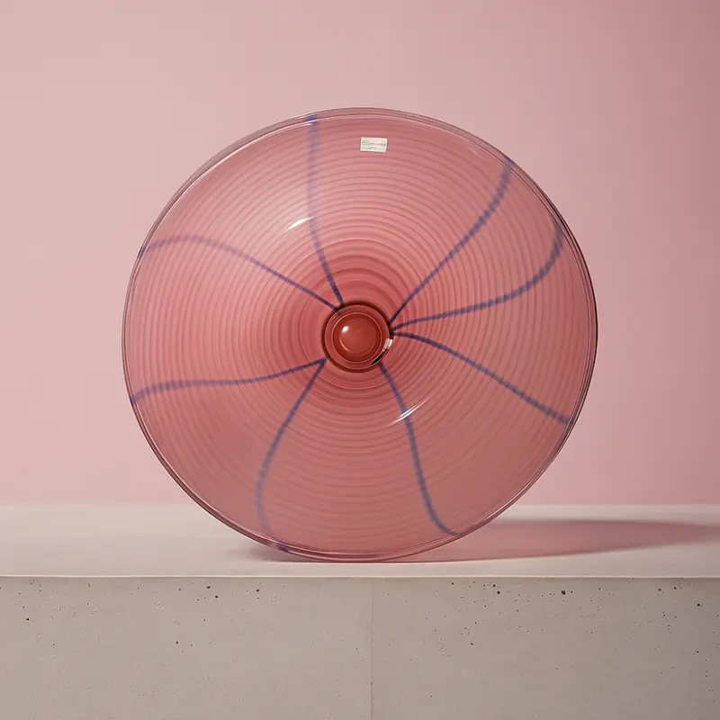 Michielotto Centrotavola Vetro Rosa Girali Ø 39 cm Decorativo