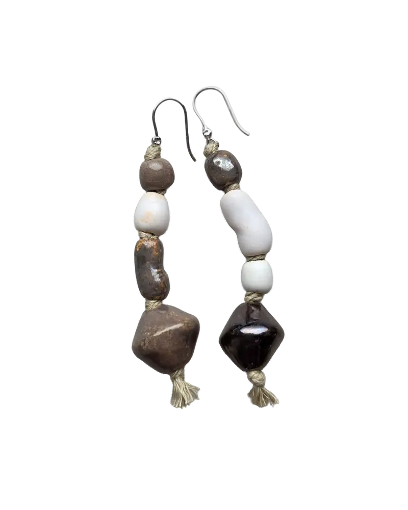 Mismatched Ceramic Dangle Earrings – Time Nugget