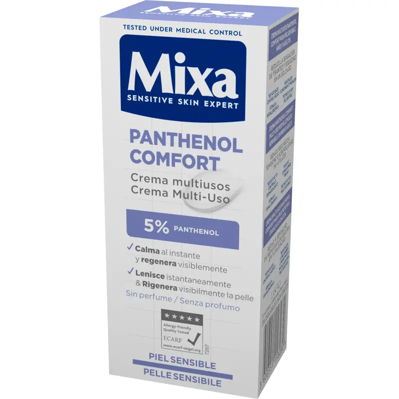 MIXA PANTHENOL COMFORT CREMA MULTIUSO CALMANTE, LENITIVA, RIGENERANTE PELLI SENSIBILI 50 ML