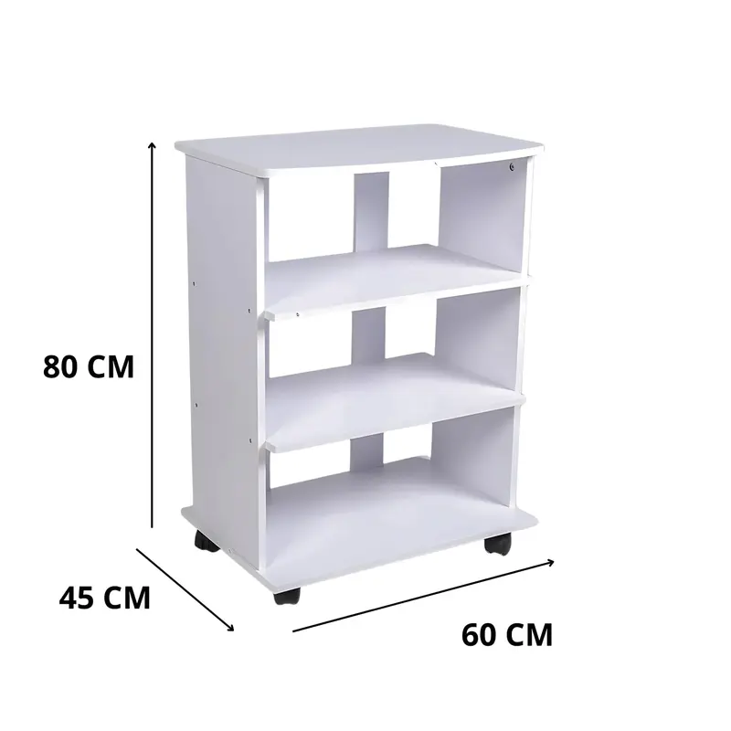 MOHOME Mobile Tv Legno 3 Ripiani Mobiletto Vari Colori Carrello Porta Tutto Pavimento Televisore Console Videogiochi DVD Ruote Trasportabili Robusto Moderno