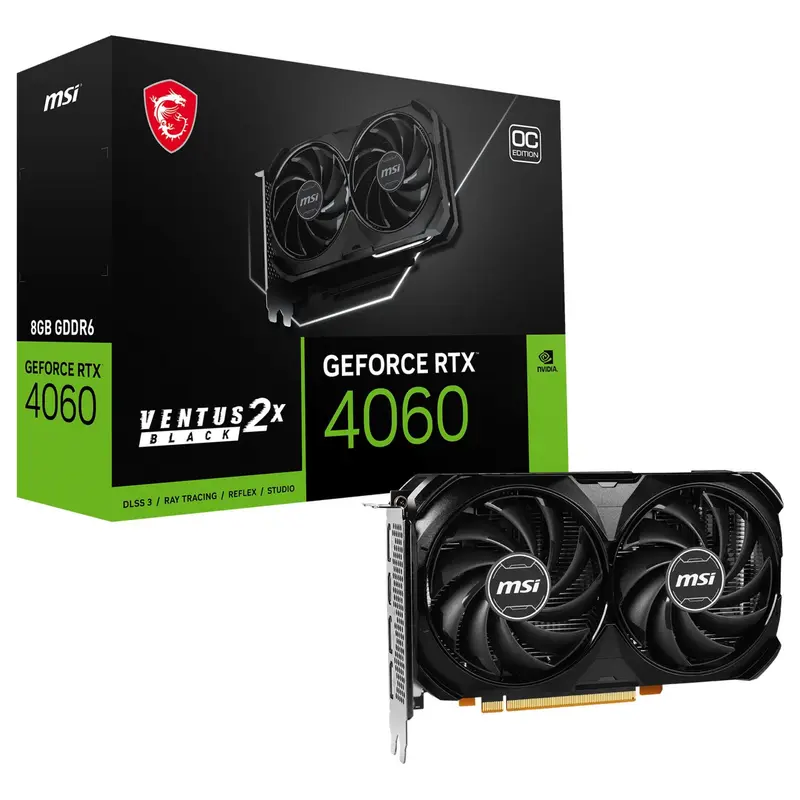 MSI VENTUS GEFORCE RTX 4060 2X BLACK 8G OC scheda video NVIDIA 8 GB GDDR6