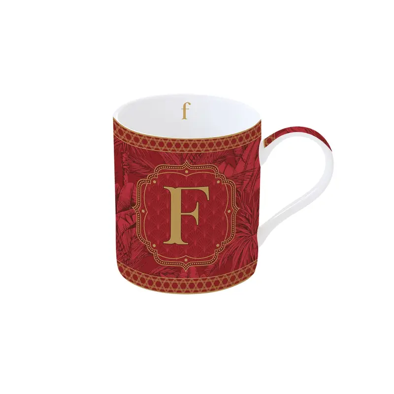 Mug in porcellana da 350ml con lettera F | Rohome