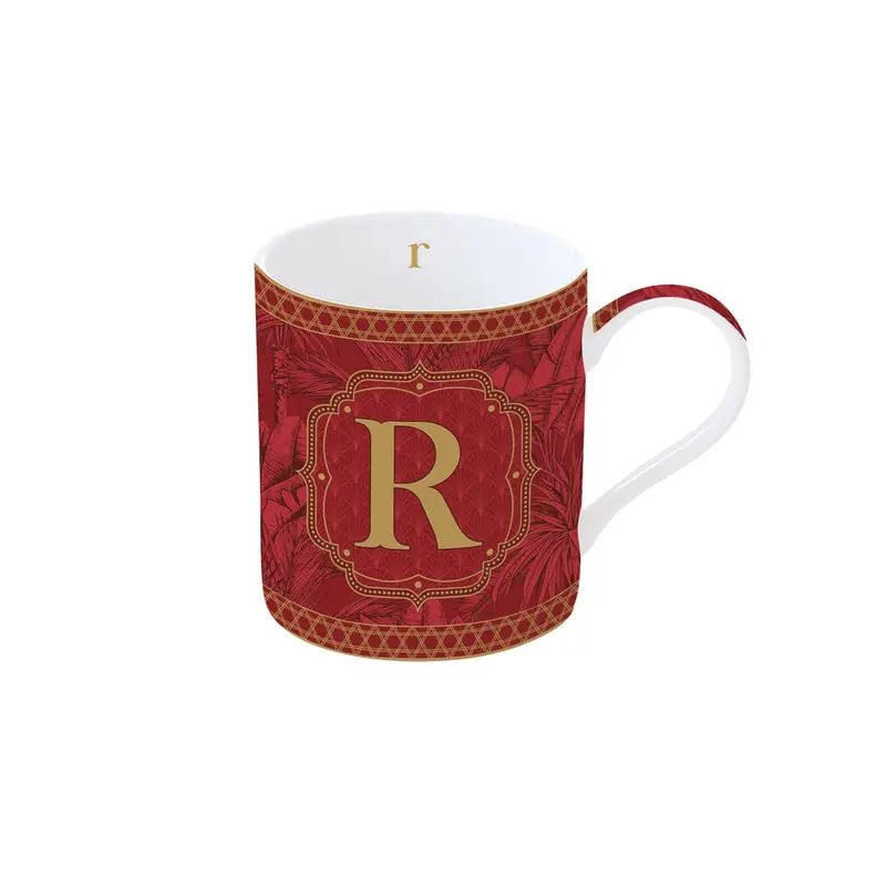 Mug in porcellana da 350ml con lettera R | Rohome