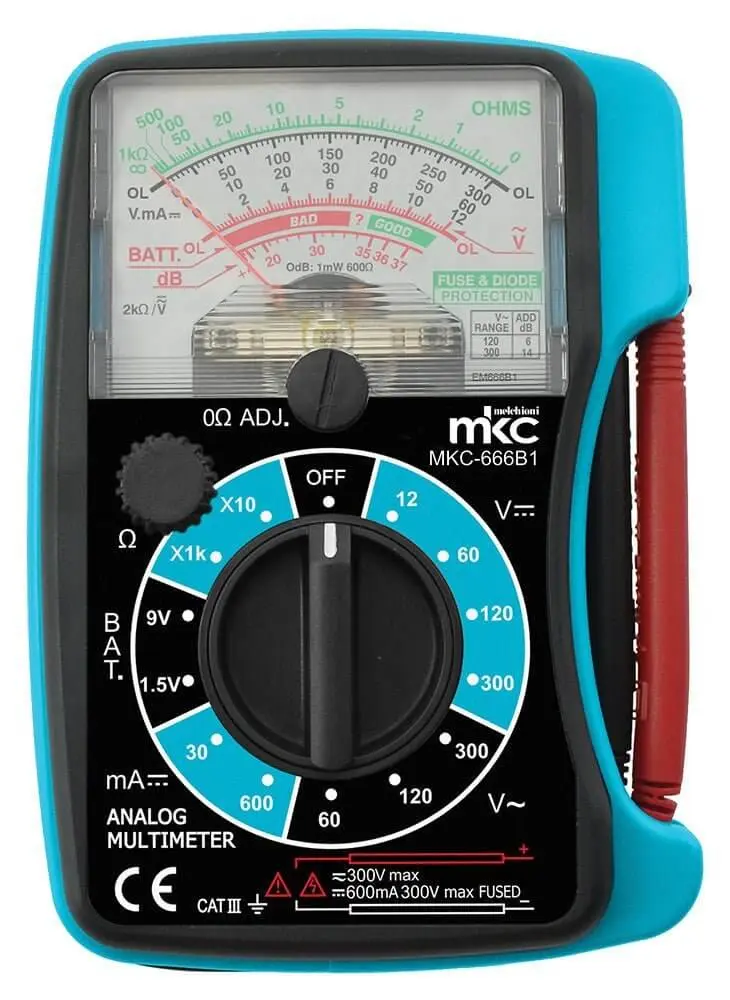 Multimetro Analogico Melchioni 530135304 Tascabile con Custodia - CAT II Professionale