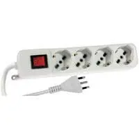 Multipresa 4 Prese Bipasso/Schuko Melchioni 492518316 10/16A con Interruttore