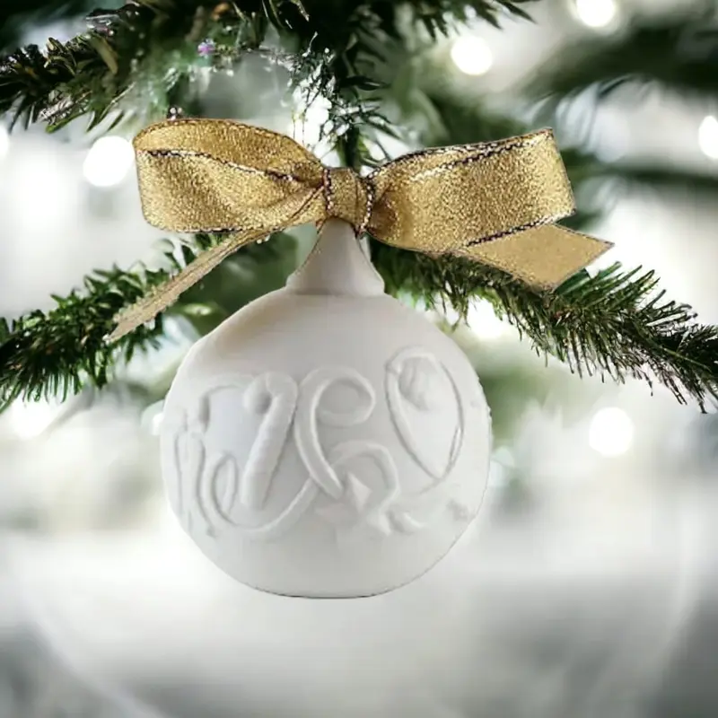 Nao 1676 Ribbon Ball Sfera Natalizia Biscuit 7x6 cm