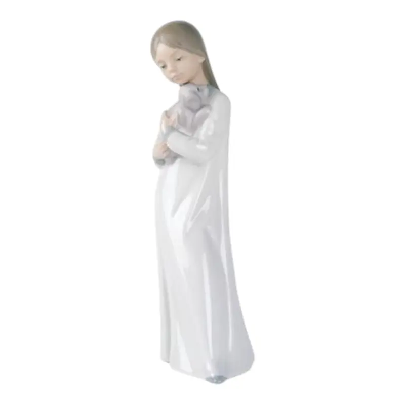 NAO by Lladrò Scultura Porcellana Bambina con Cagnolino 21x9x6 cm