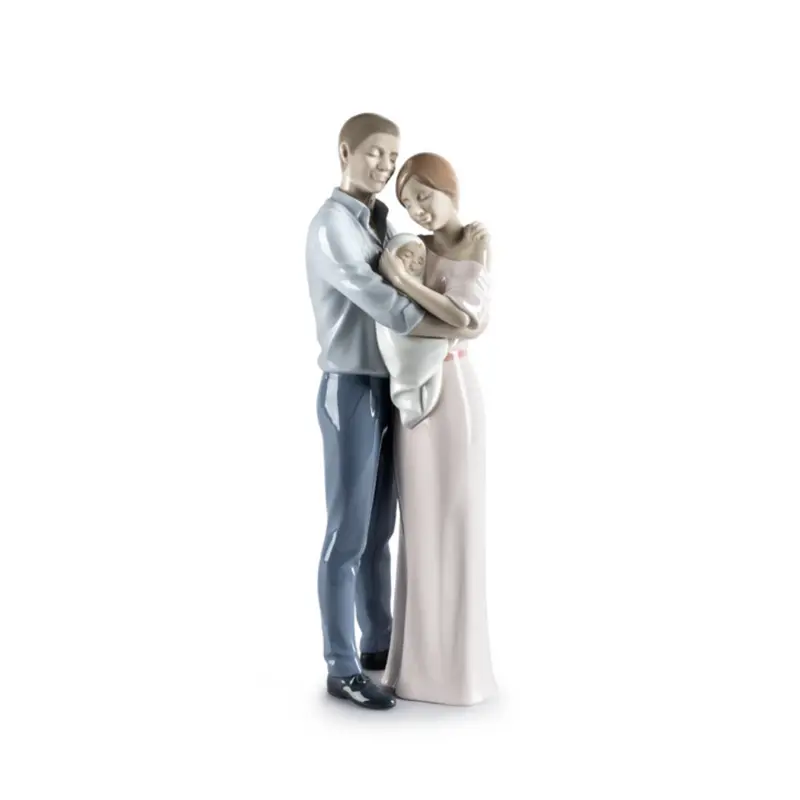 NAO by Lladrò Scultura Porcellana Famiglia Felice 35x11x11 cm